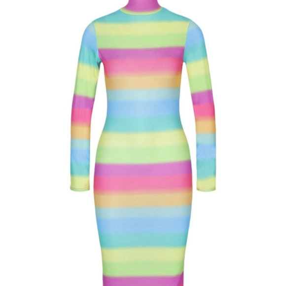 Rainbow Bodycon Dress - Picture 4 of 7